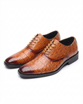Full-Grain Leather Oxford Shoes with Embossed Texture