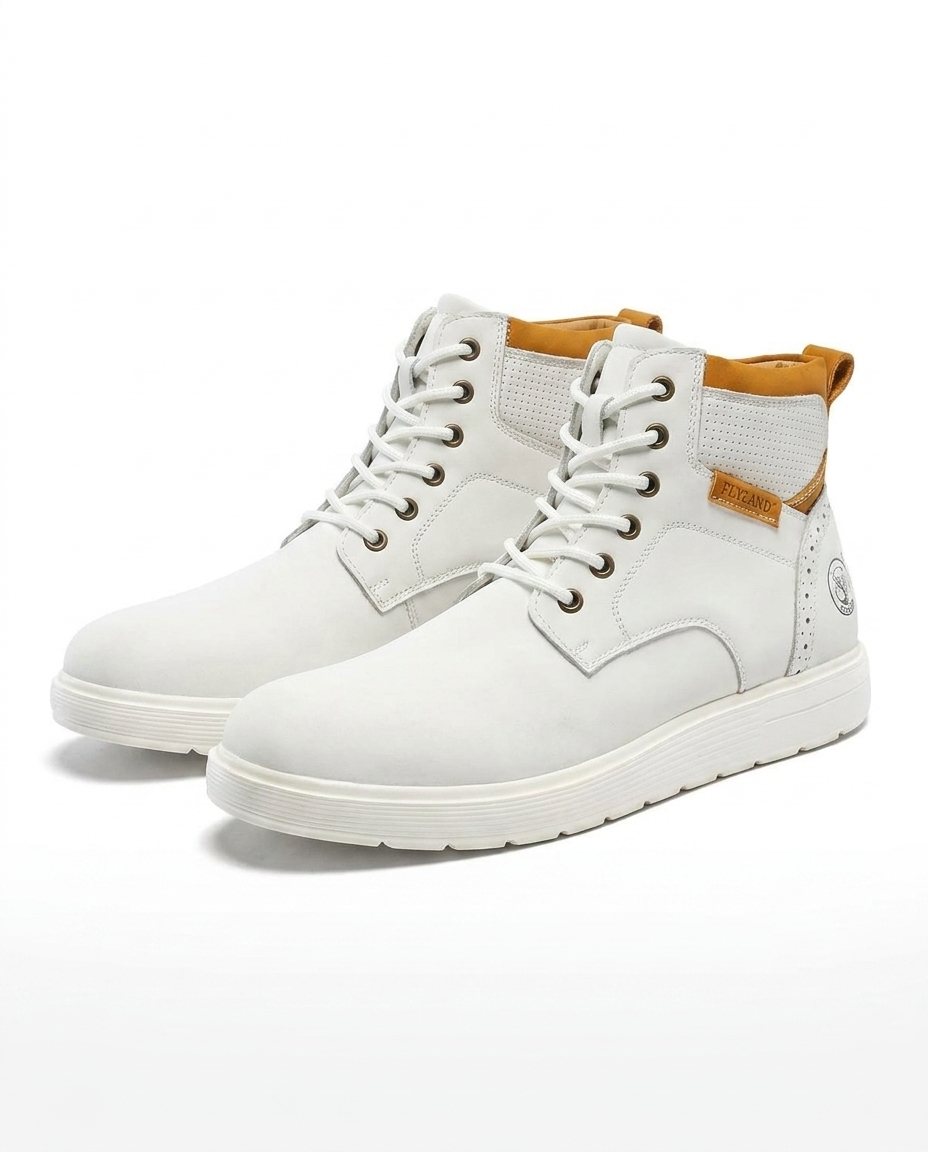 Nubuck Leather Boots with Perforated Upper