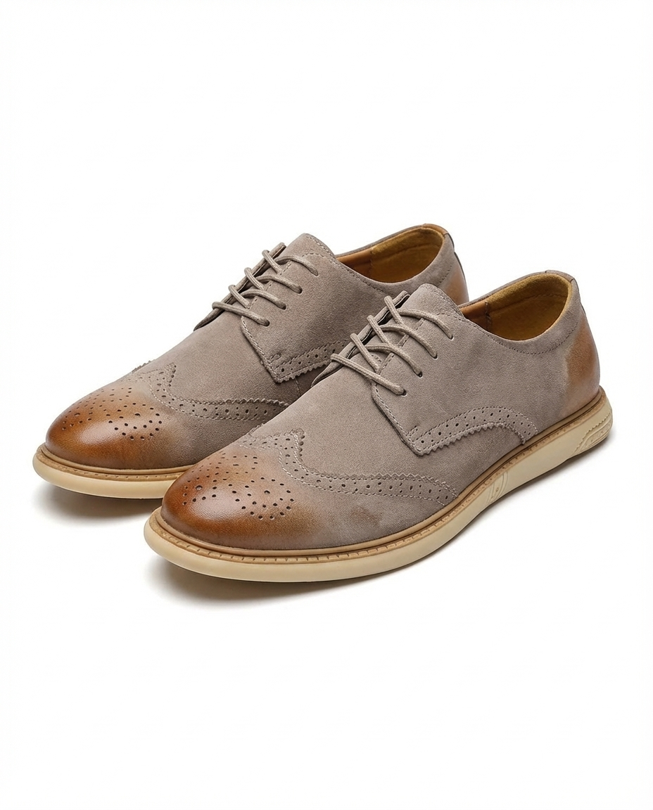 Refined Leather Brogue Shoes