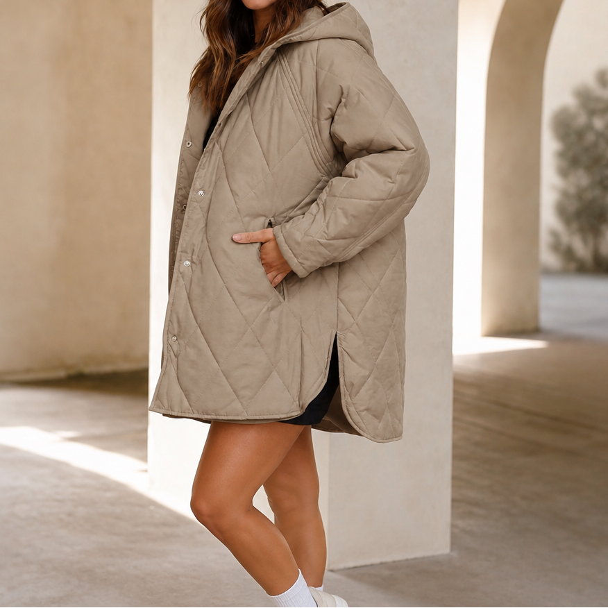 Celeste – Diamond Quilted Hooded Puffer Jacket