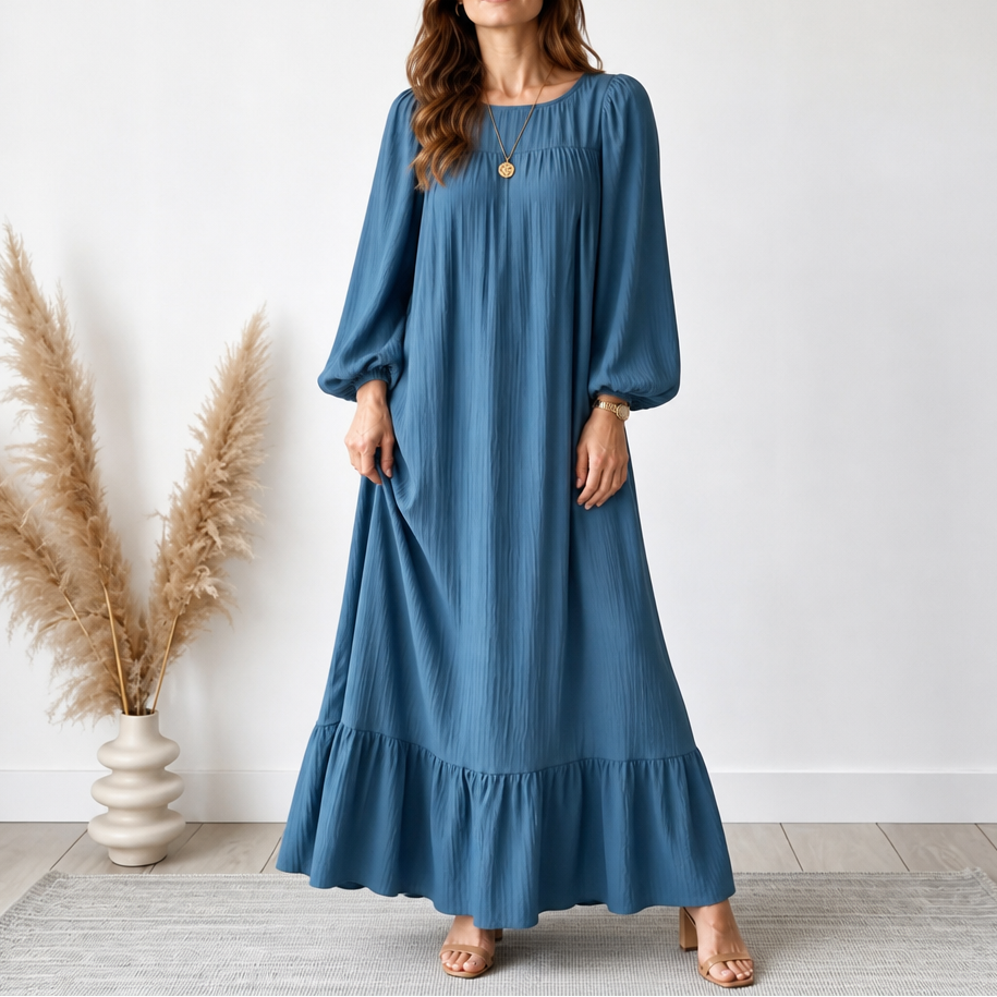 Delphine – Oversized Bishop Sleeve Boho Maxi Dress