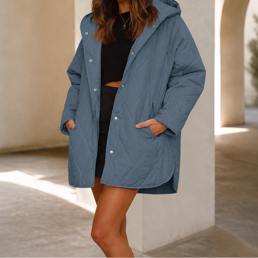 Celeste – Diamond Quilted Hooded Puffer Jacket
