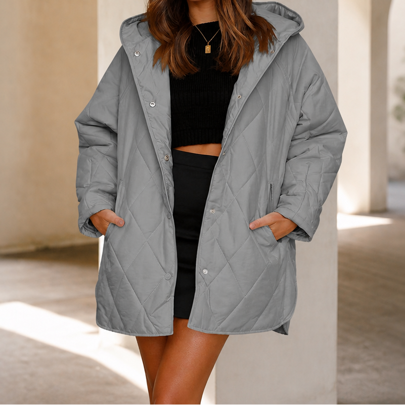 Celeste – Diamond Quilted Hooded Puffer Jacket