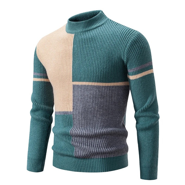 Knit Sweater with Stand Collar