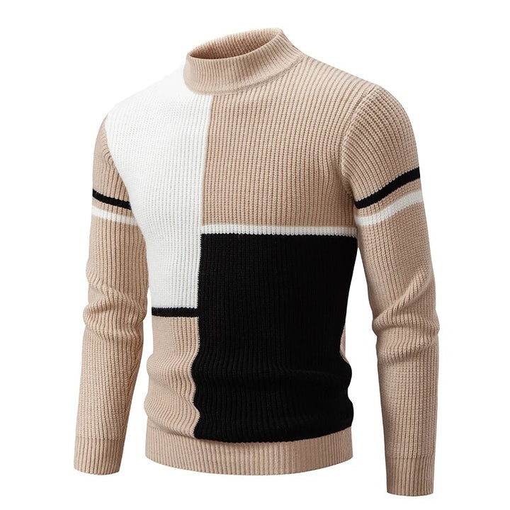 Knit Sweater with Stand Collar
