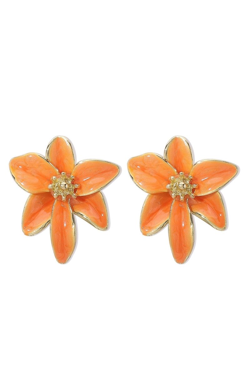 Retro Enamel Flower Earrings