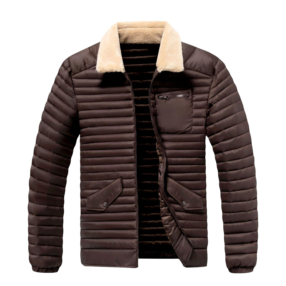 Warren - Men's Sherpa Collar Quilted Puffer Jacket