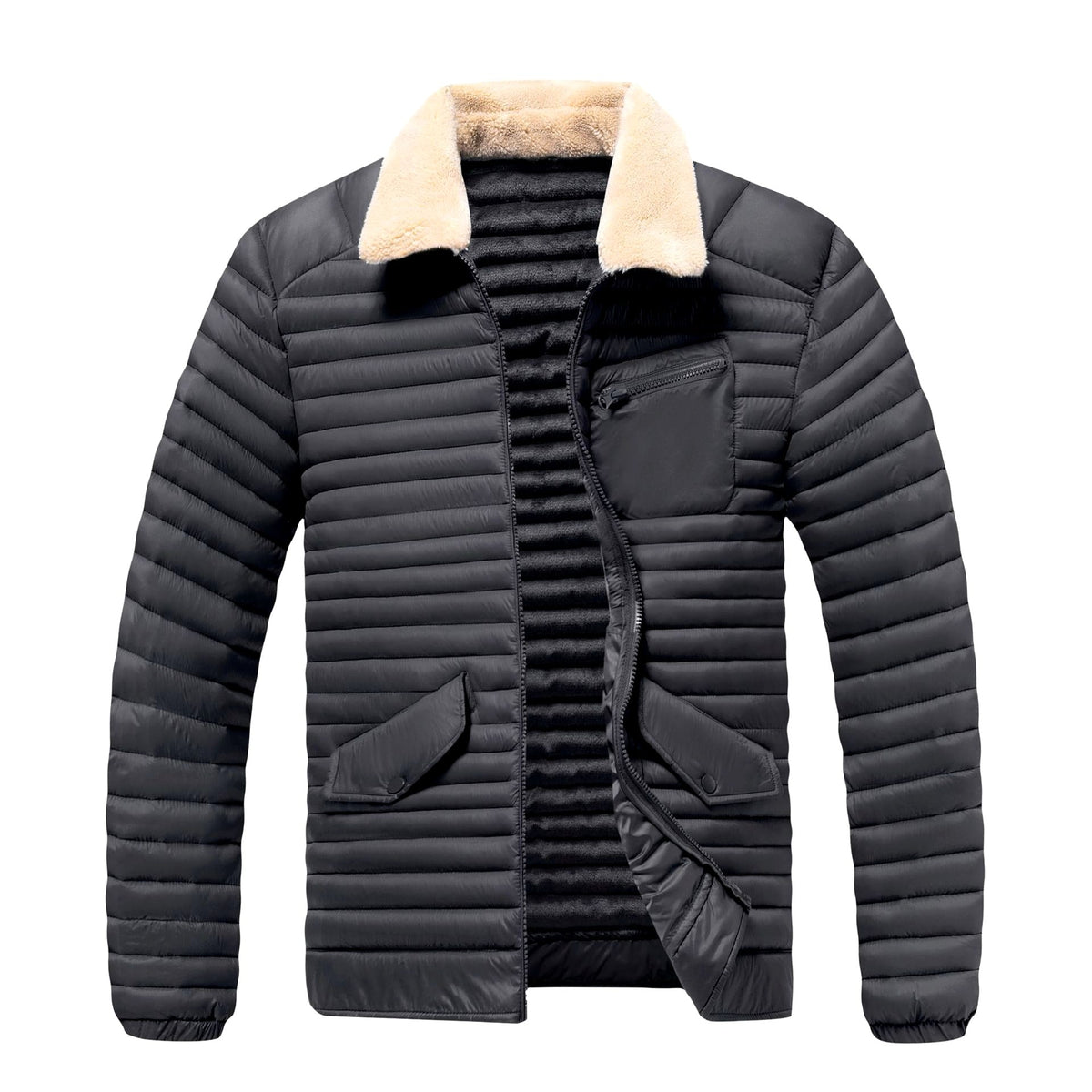Warren - Men's Sherpa Collar Quilted Puffer Jacket