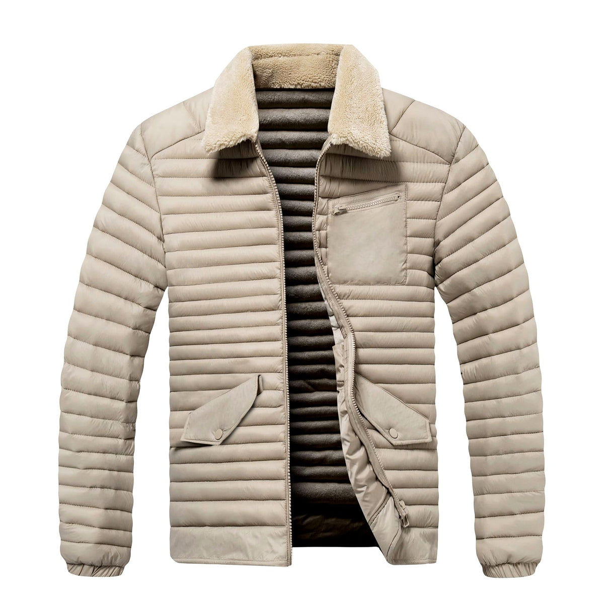 Warren - Men's Sherpa Collar Quilted Puffer Jacket