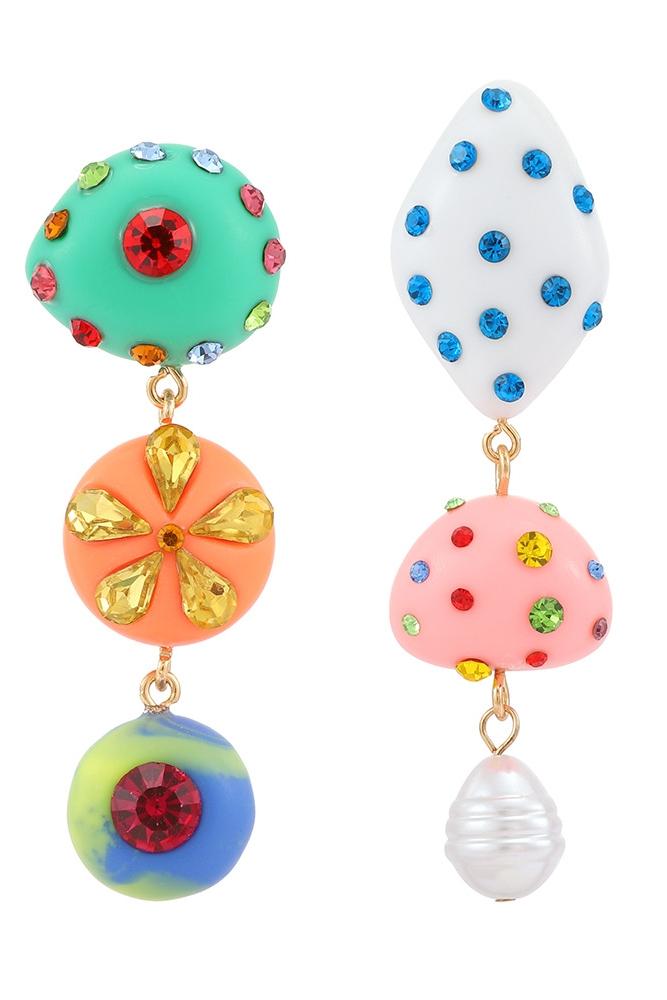 Wiola Colored Crystal-Detail Earrings