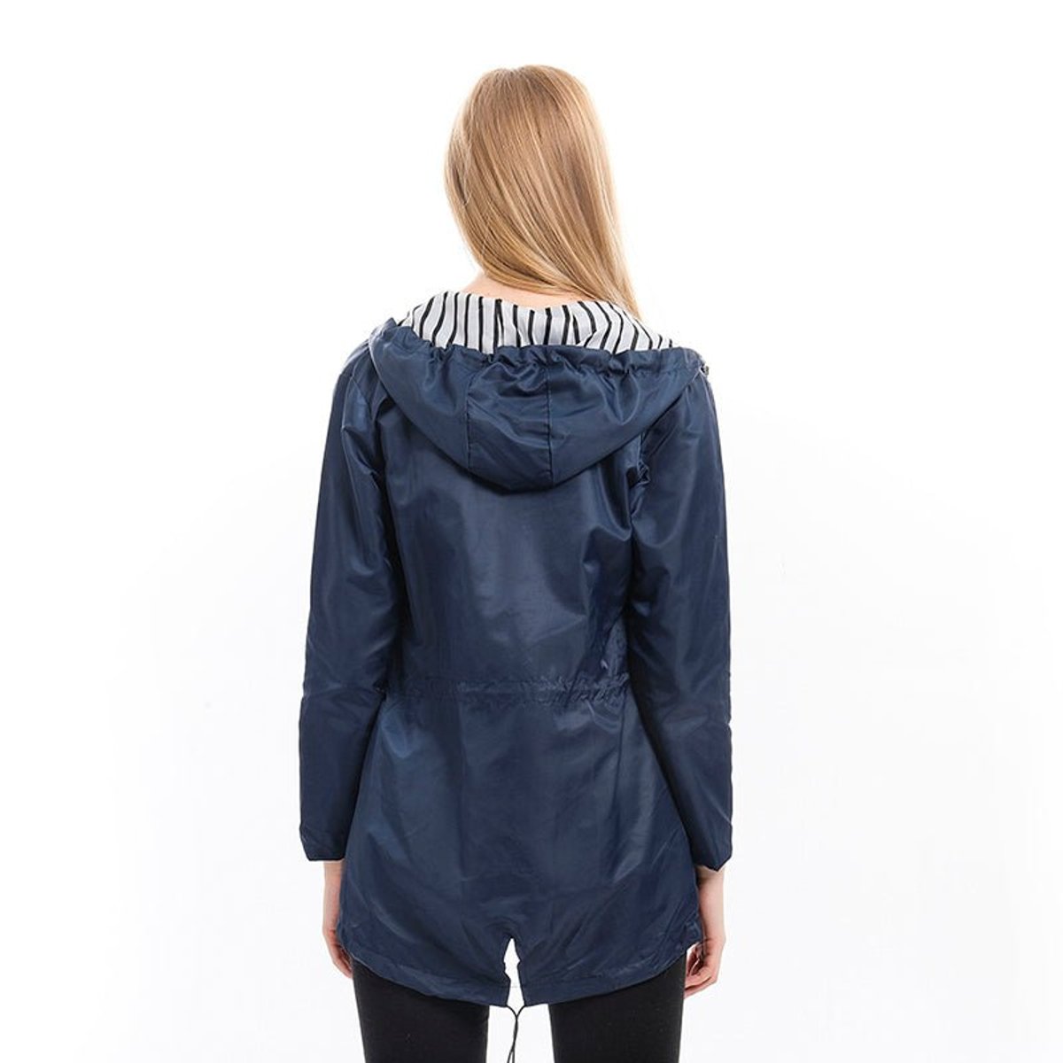Victoria - Women's Hooded Drawstring Waterproof Rain Coat
