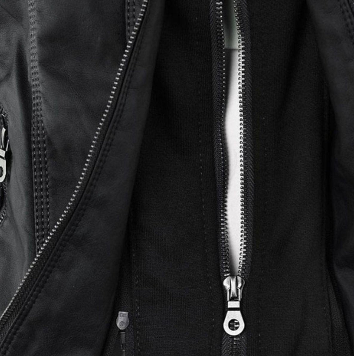 Victoria - Women's Hooded Faux Leather Moto Jacket Zip-Up