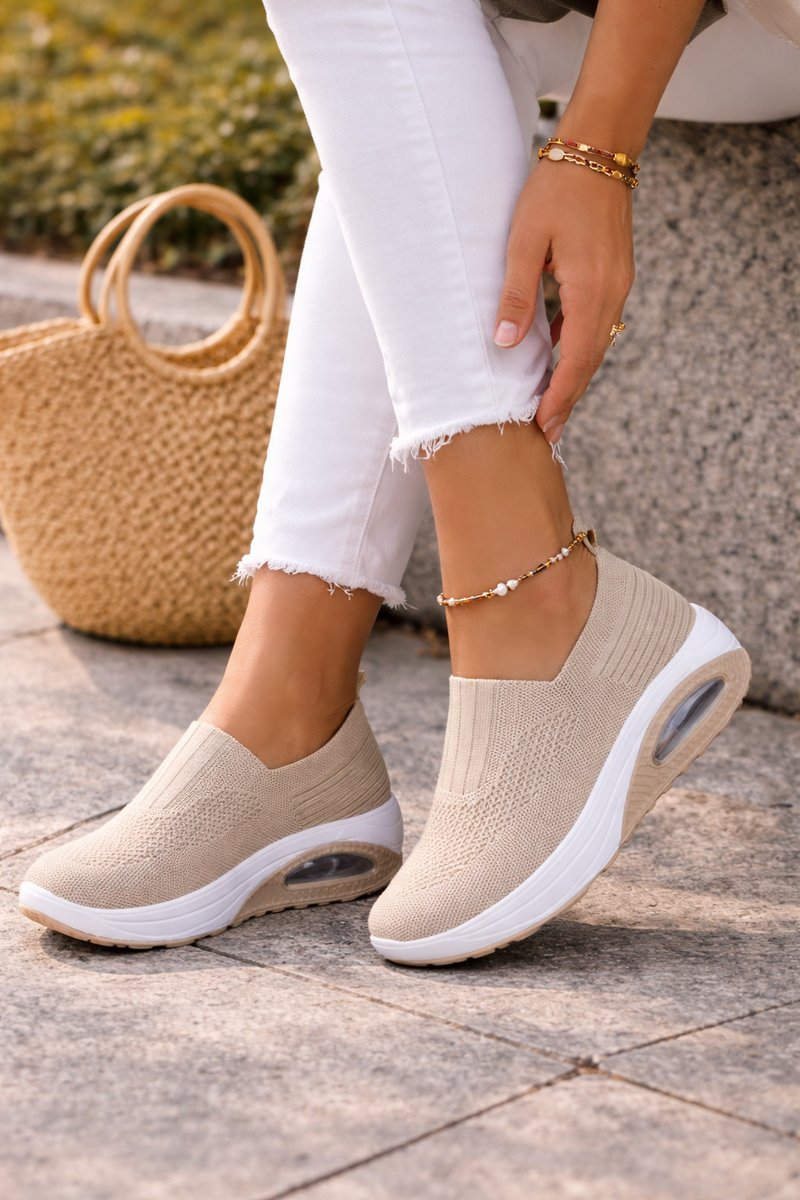 Luna - Women's Knit Slip-On Air-Cushion Walking Sneaker Boots