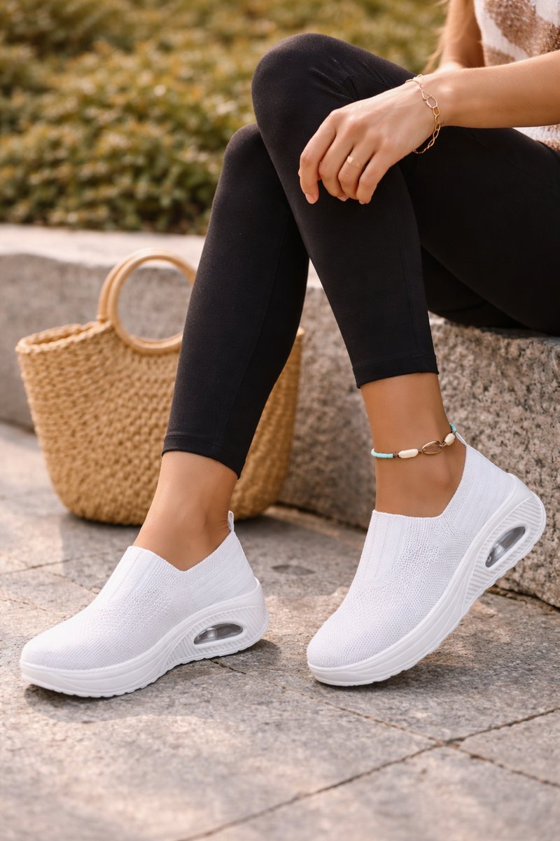 Luna - Women's Knit Slip-On Air-Cushion Walking Sneaker Boots