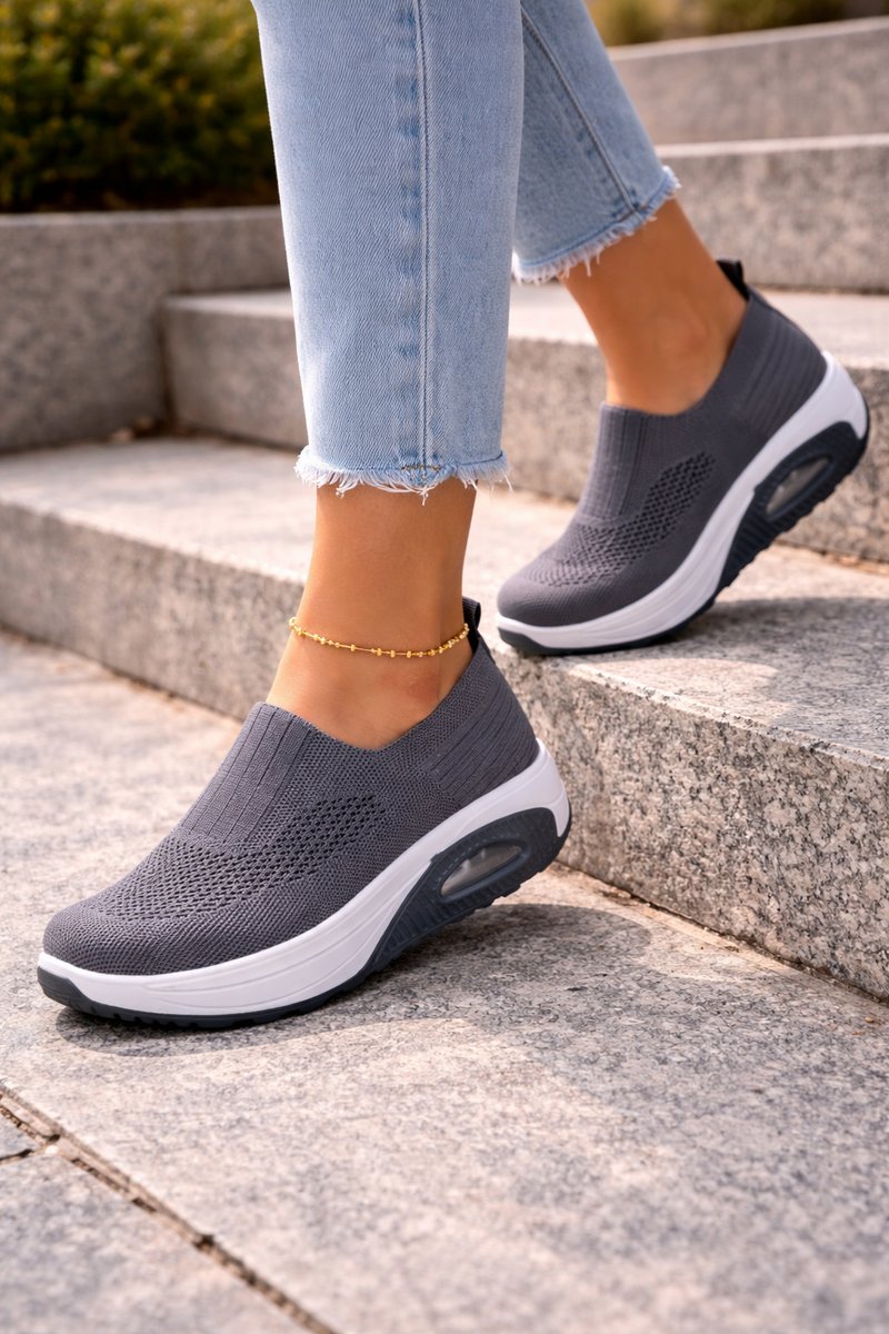 Luna - Women's Knit Slip-On Air-Cushion Walking Sneaker Boots