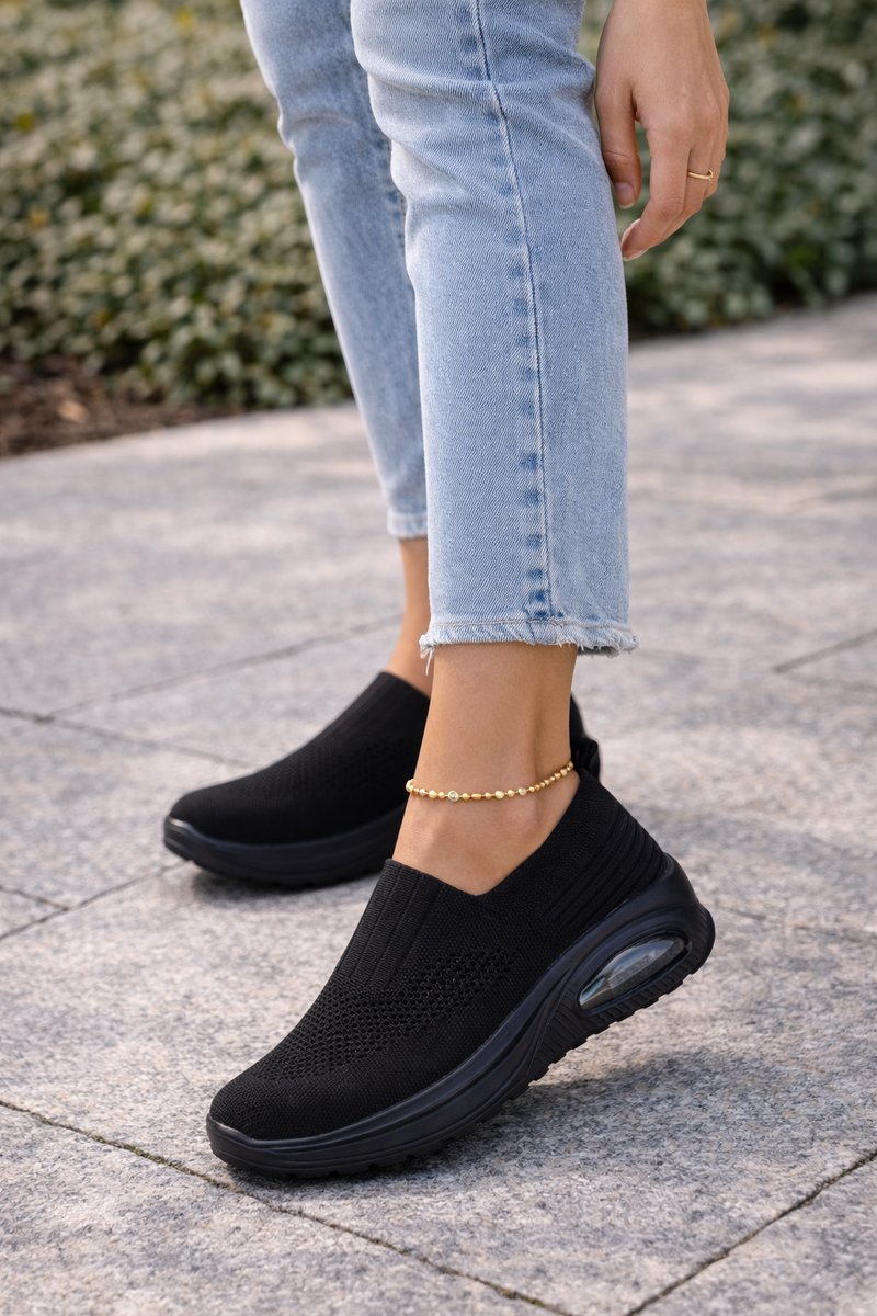 Luna - Women's Knit Slip-On Air-Cushion Walking Sneaker Boots