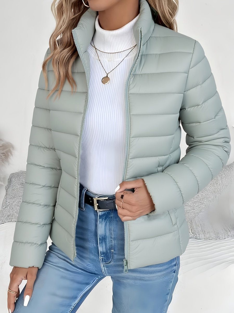Eleanor - Women's Lightweight Quilted Puffer Coat Stand Collar Zip-Up Jacket