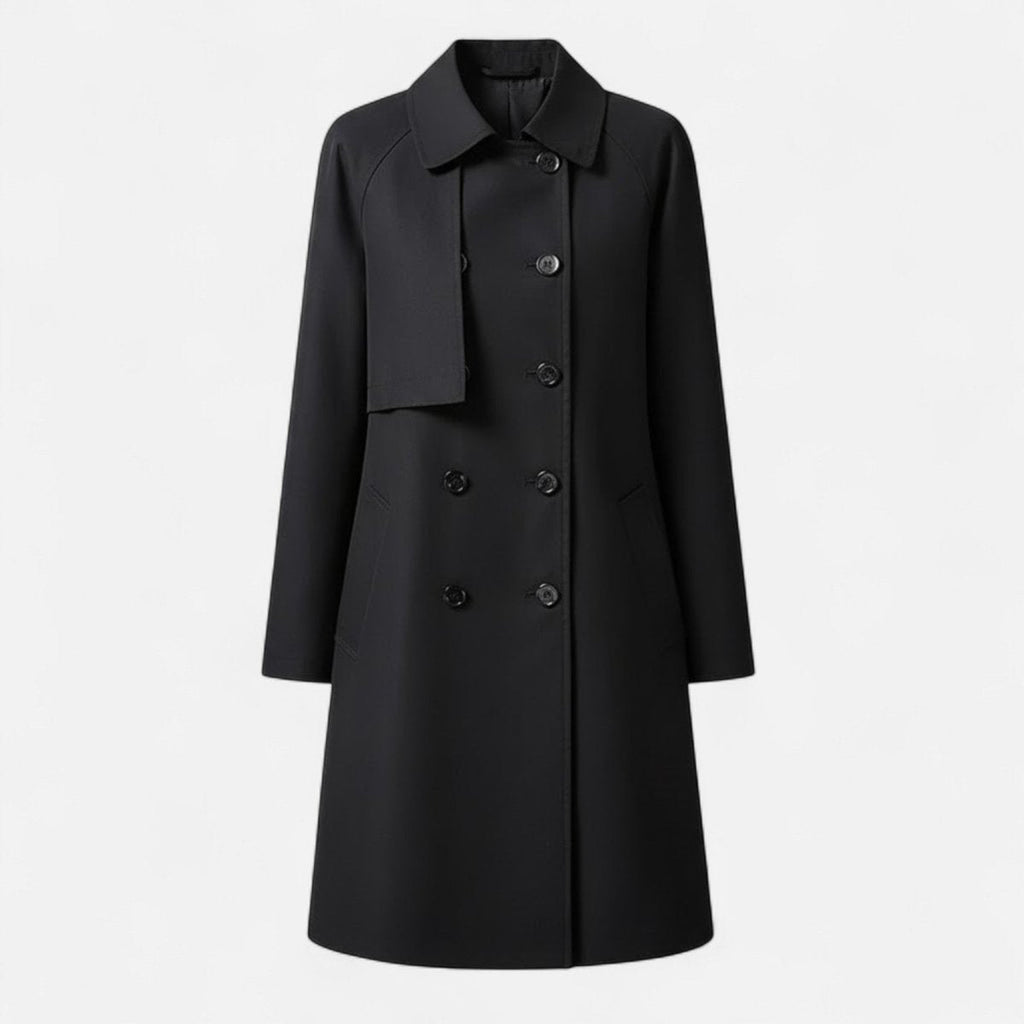 Mia - Women's Mid-Length Wool-Blend Double-Breasted Trench Coat
