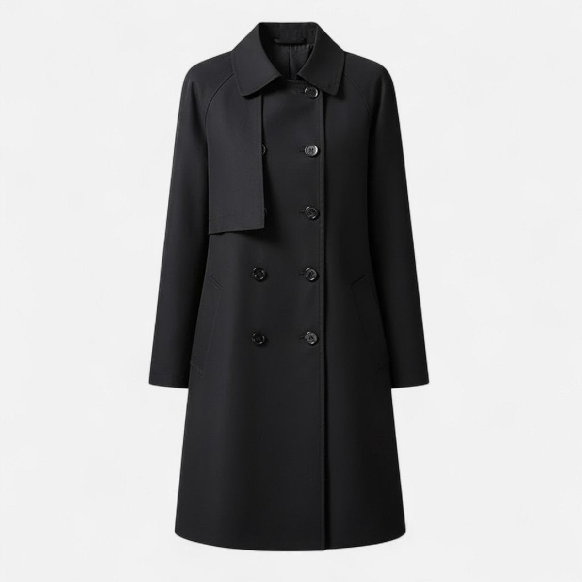 Mia - Women's Mid-Length Wool-Blend Double-Breasted Trench Coat