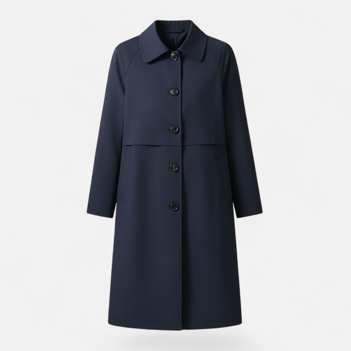 Mia - Women's Mid-Length Wool-Blend Double-Breasted Trench Coat