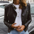 Harper - Women's Moto-Style Zip-Up Faux Leather Jacket