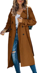 Layla - Women's Oversized Double-Breasted Belted Longline Trench Coat