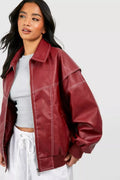 Camila - Women's Oversized Quilted Jacket Contrast Stitch Bomber