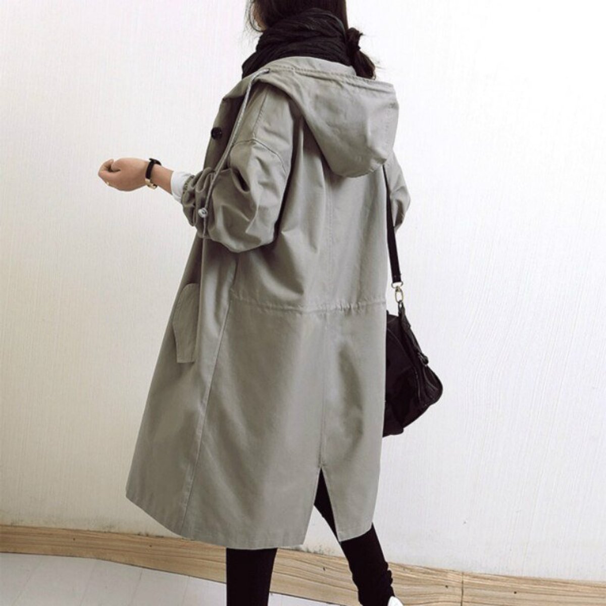 Amelia - Women's Oversized Water-Resistant Button-Front Trench Coat