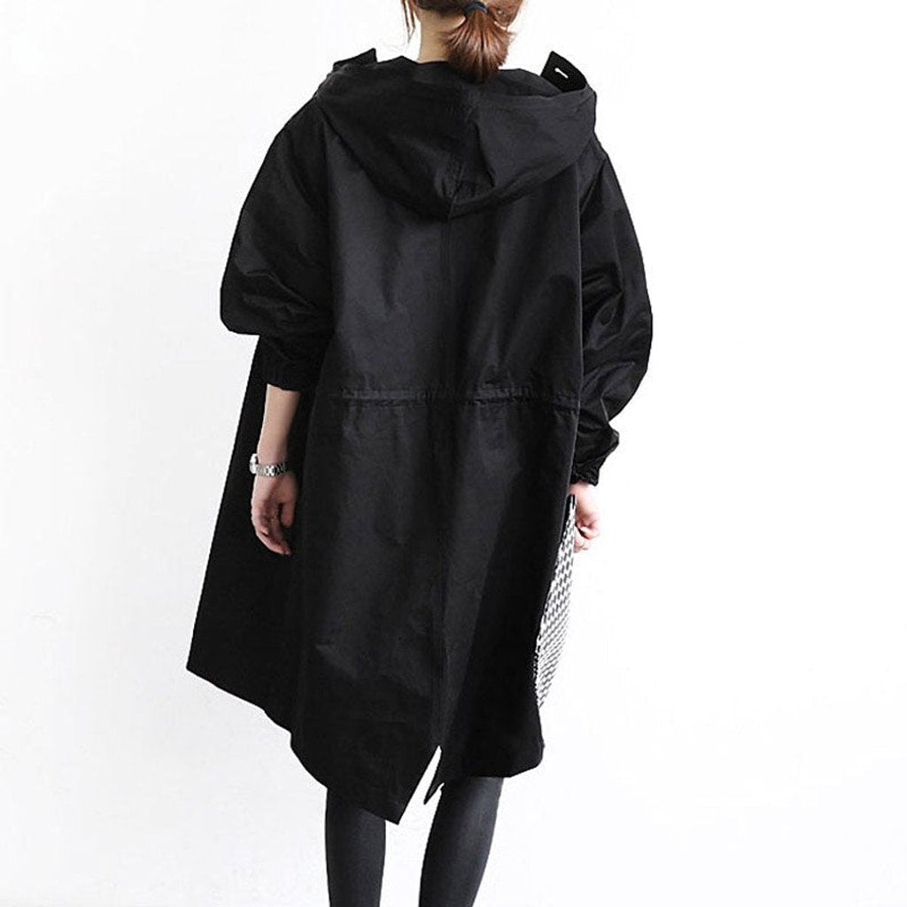 Amelia - Women's Oversized Water-Resistant Button-Front Trench Coat