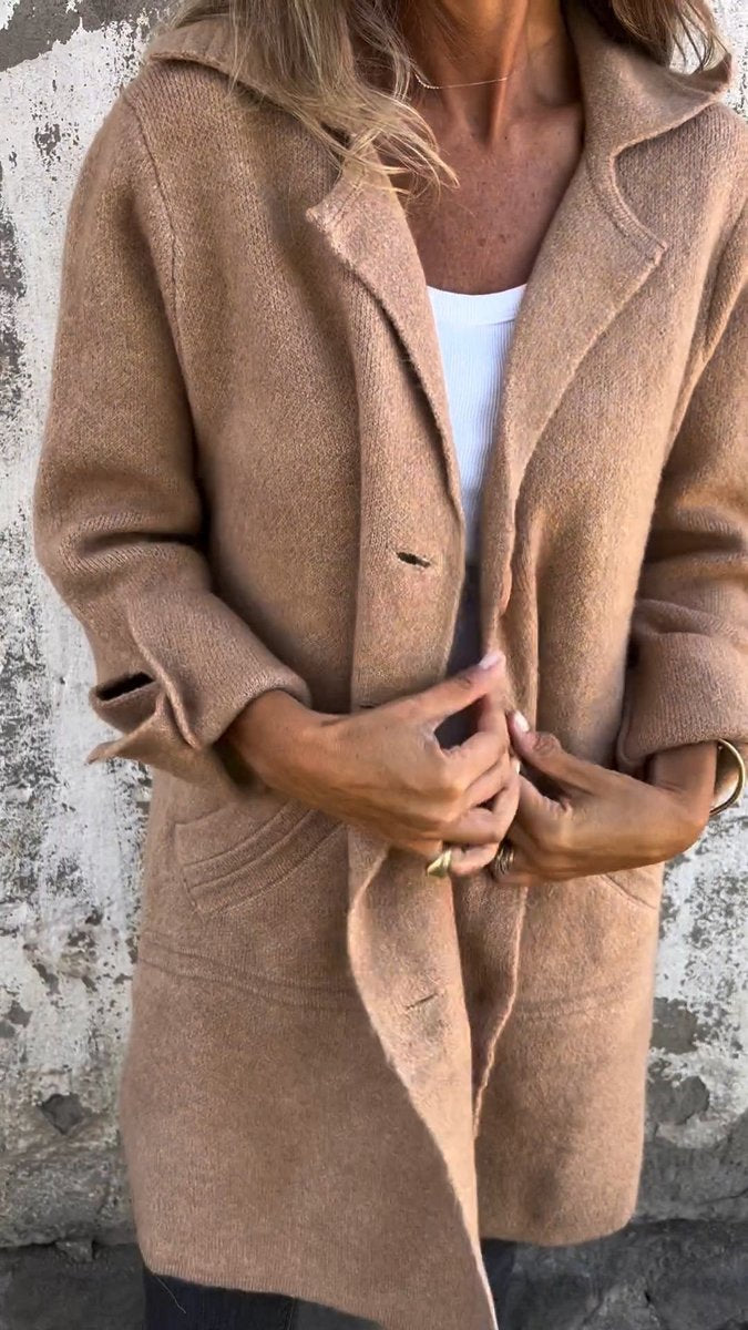 Harper - Women's Relaxed-Fit Long Button-Front Lapel Coat