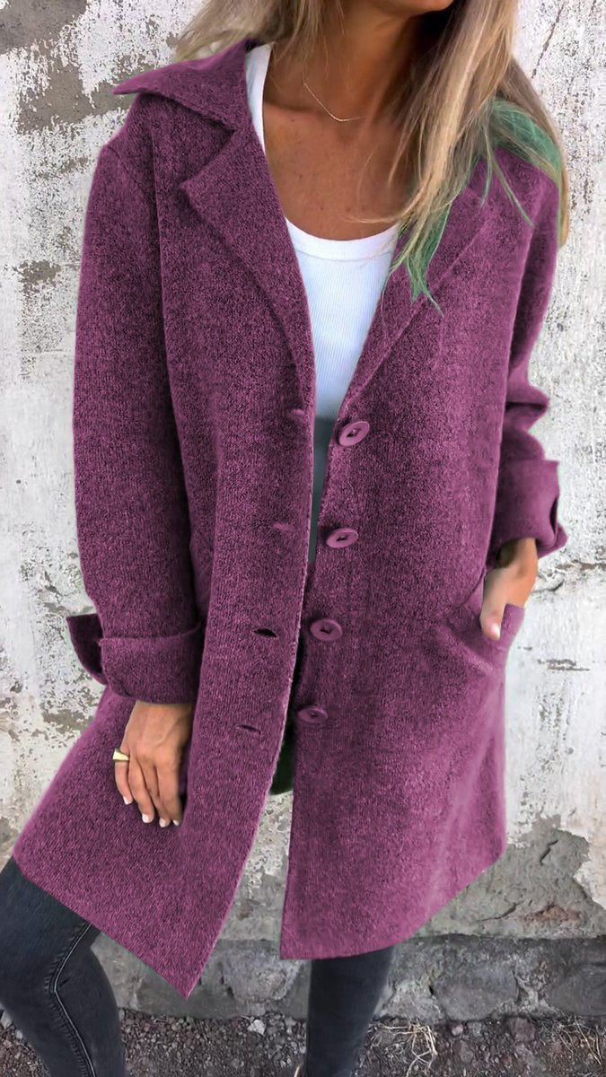 Harper - Women's Relaxed-Fit Long Button-Front Lapel Coat