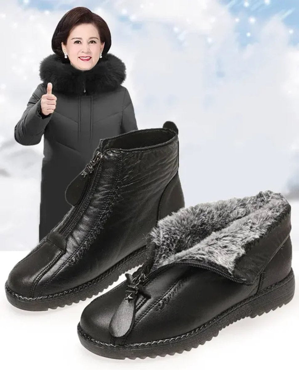 Scarlett - Women's Slip-Resistant Fleece-Lined Leather Ankle Boots
