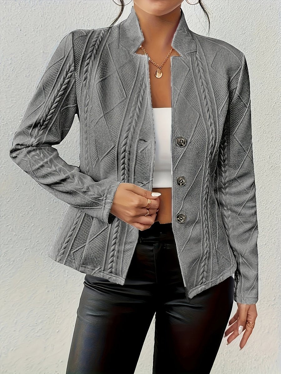 Isabella - Women's Textured Cable-Knit Open-Front Quilted Jacket