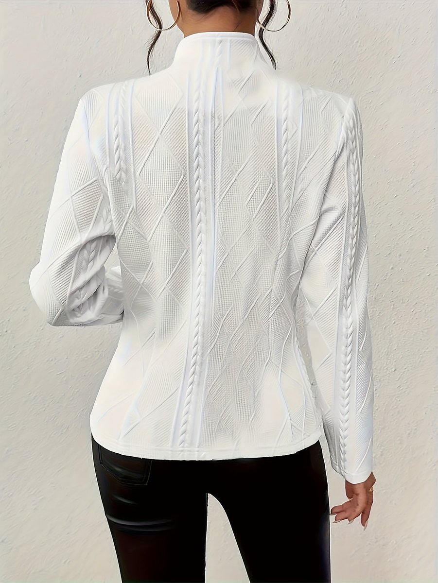 Isabella - Women's Textured Cable-Knit Open-Front Quilted Jacket