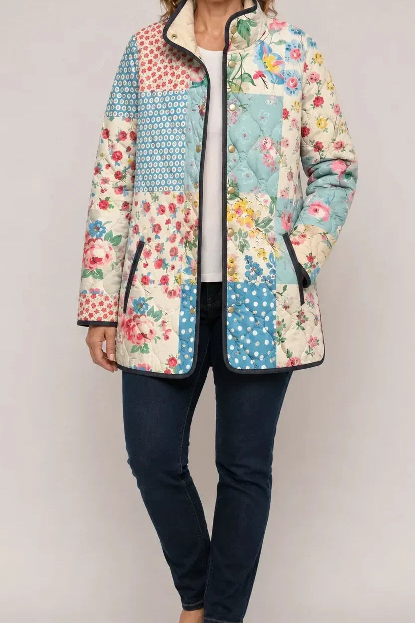 Juniper – Floral Print Quilted Puffer Jacket